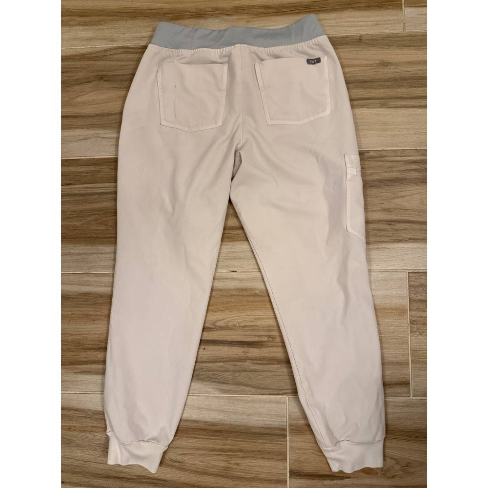 FIGS Technical Collection Scrub Pants Joggers Cream Blue Waist Small S/P - Picture 3 of 8